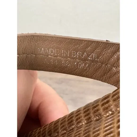 Tory Burch Brown Snake Skin Women's‎ Thong Logo Sandal Size 10M- EUC - Picture 8 of 9